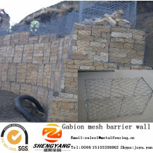 Cajas hexagonales del gabion del fabricante de China ES jaulas de piedra estándar para la pared de la barrera de la malla del gavión de la pared de contención